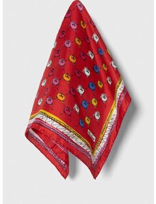 Hodvábna vreckovka Moschino červená farba, M5760 50347