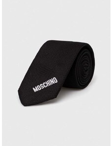 Hodvábna kravata Moschino čierna farba, M5662 55058