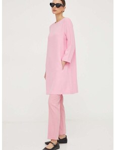 Šaty Liviana Conti ružová farba,mini,áčkový strih,F4SS72