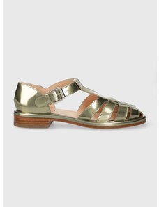 Kožené sandále AGL ALISO dámske, zlatá farba, D763007PCPLATE0244
