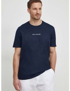 Bavlnené tričko Paul&Shark pánsky, tmavomodrá farba, s potlačou, 24411069