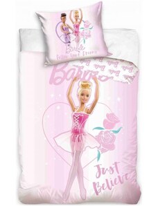 Carbotex Bavlnené posteľné obliečky Barbie baletka - 100% bavlna - 70 x 90 cm + 140 x 200 cm