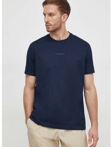 Bavlnené tričko Paul&Shark pánsky, tmavomodrá farba, s potlačou, 24411113