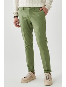 ALTINYILDIZ CLASSICS Pánske ležérne nohavice zeleného Slim Fit Slim Fit Dobby s bočným vreckom