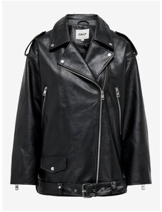 Women's black faux leather jacket ONLY Vera - Women