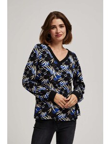 Moodo Patterned blouse with V-neck