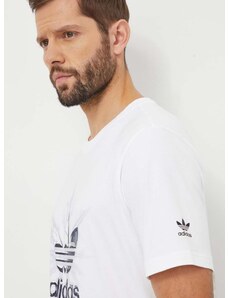 Bavlnené tričko adidas Originals pánsky, biela farba, s potlačou, IR9438