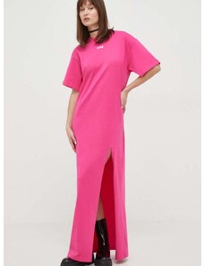 Bavlnené šaty MSGM ružová farba,maxi,oversize,3641MDA83.247002