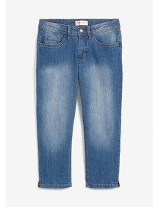 bonprix Komfort-strečové džínsy capri, farba modrá, rozm. 34