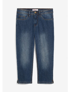 bonprix Komfort-strečové džínsy capri, farba modrá