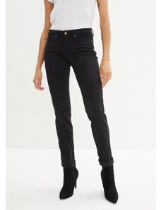 bonprix Strečové džínsy STRAIGHT, Mid Waist, farba čierna