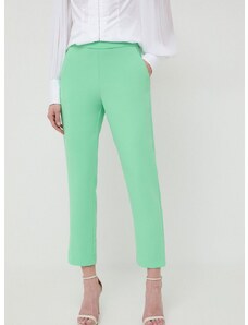 Nohavice Pinko dámske, zelená farba, rovné, vysoký pás, 102861.7624