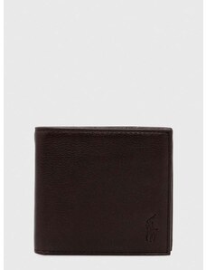 Kožená peňaženka Polo Ralph Lauren pánsky,hnedá farba,405913723