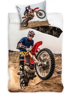 Carbotex Bavlnené posteľné obliečky Motocross - 100% bavlna Renforcé - 70 x 90 cm + 140 x 200 cm