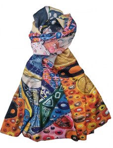Katrin's Fashion Hodvábny Dámsky elegantný šál Klimt