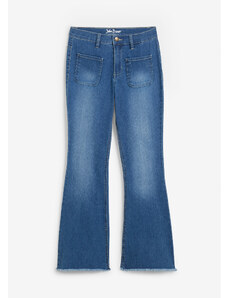 bonprix Strečové džínsy FLARED, High Waist, farba modrá