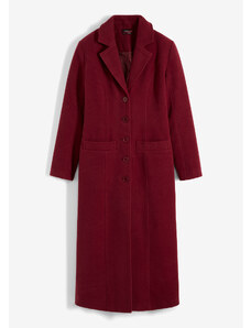 bonprix Dlhý kabát, vlnený, maxi dĺžka, farba červená, rozm. 38