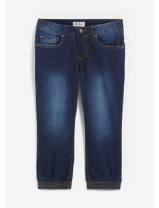 bonprix Strečové džínsy capri, farba modrá