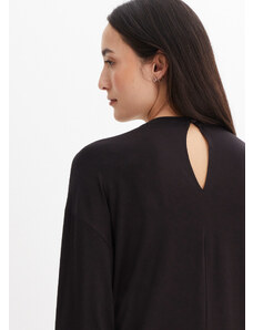 bonprix Tričko s netopierími rukávmi s retiazkovým detailom, farba čierna