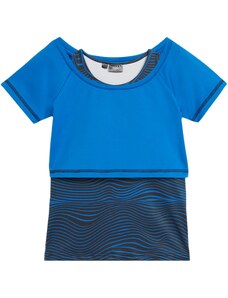 bonprix 2 v 1 tričko, športové, dievčenské + športový top (2-dielna sada), farba modrá