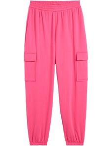 bonprix Dievčenské športové kapsáčové nohavice, farba ružová