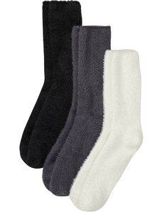 bonprix Mäkké ponožky (3 ks) s recyklovaným polyakrylom, farba čierna