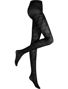 bonprix Pančuchové nohavice 50den s pleteným vzorom a recyklovaným polyamidom, farba čierna, rozm. 40/42
