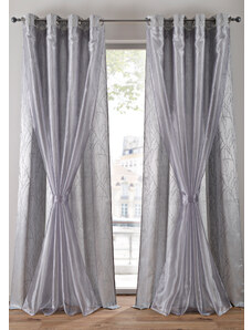 bonprix Dvojvrstvová záclona s dekoračným úchytom (1 ks), farba šedá, rozm. 3