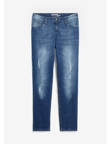 bonprix Strečové džínsy, BOYFRIEND, stredná výška pásu, farba modrá