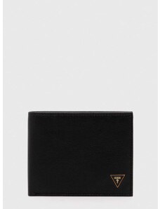 Kožená peňaženka Guess SCALA pánsky, čierna farba, SMSCLE LEA20