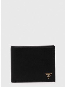 Kožená peňaženka Guess SCALA pánsky, čierna farba, SMSCLE LEA24