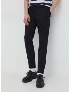 Nohavice Solid pánske, čierna farba, rovné