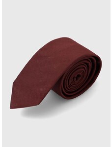 Hodvábna kravata HUGO biela farba, 50468199