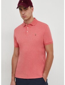 Bavlnené polo tričko Polo Ralph Lauren ružová farba, jednofarebný, 710704319