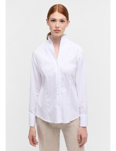 Dámska žakárová biela košeľa golier kalich ETERNA Regular 100% bavlna Easy iron