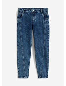 bonprix Boyfriend džínsy s ozdobnými prešívaniami, farba modrá