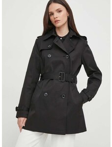 Kabát Lauren Ralph Lauren dámsky, čierna farba, prechodný, dvojradový, 297936851