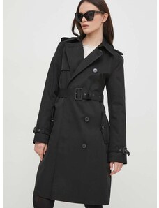 Kabát Lauren Ralph Lauren dámsky, čierna farba, prechodný, dvojradový, 297936856