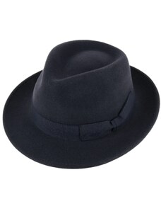 Fiebig - Headwear since 1903 Klasický trilby klobúk vlnený so strednou krempou Bogart - modrý s modrou stuhou