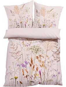 bonprix Obojstranná posteľná bielizeň, kvetovaný dizajn, farba béžová, rozm. 1x 80/80 cm, 1x 135/200 cm
