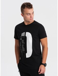 Ombre Clothing Men's printed cotton t-shirt - black V3 OM-TSPT-0166