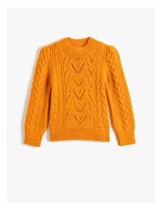 Koton Hair Knit Sweater Long Sleeve High Collar