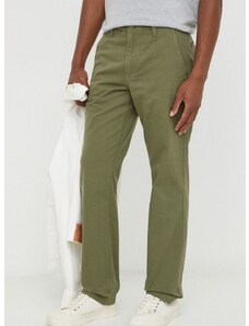Bavlnené nohavice Levi's zelená farba, rovné