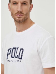 Bavlnené tričko Polo Ralph Lauren pánsky,biela farba,s potlačou,710934714