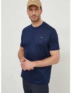 Bavlnené tričko Paul&Shark pánsky, tmavomodrá farba, jednofarebný, 24411021