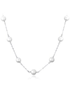MINET Strieborný náhrdelník s prírodnými perlami Ag 925/1000 12,05g