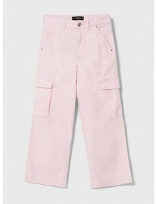 Detské nohavice Guess ružová farba, jednofarebné