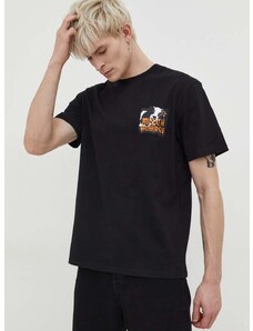 Bavlnené tričko HUGO pánsky, čierna farba, s potlačou, 50508531