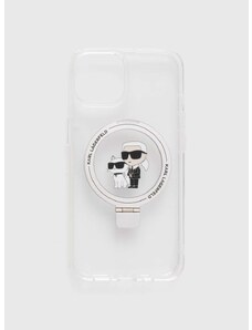 Puzdro na mobil Karl Lagerfeld iPhone 14 / 15 / 13 6.1" priehľadná farba
