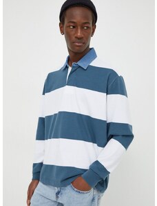 Bavlnené tričko s dlhým rukávom Abercrombie & Fitch biela farba, vzorovaný